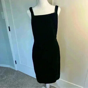 Et Al little black dress vintage 90’s strap back 6 velour Christmas Holiday